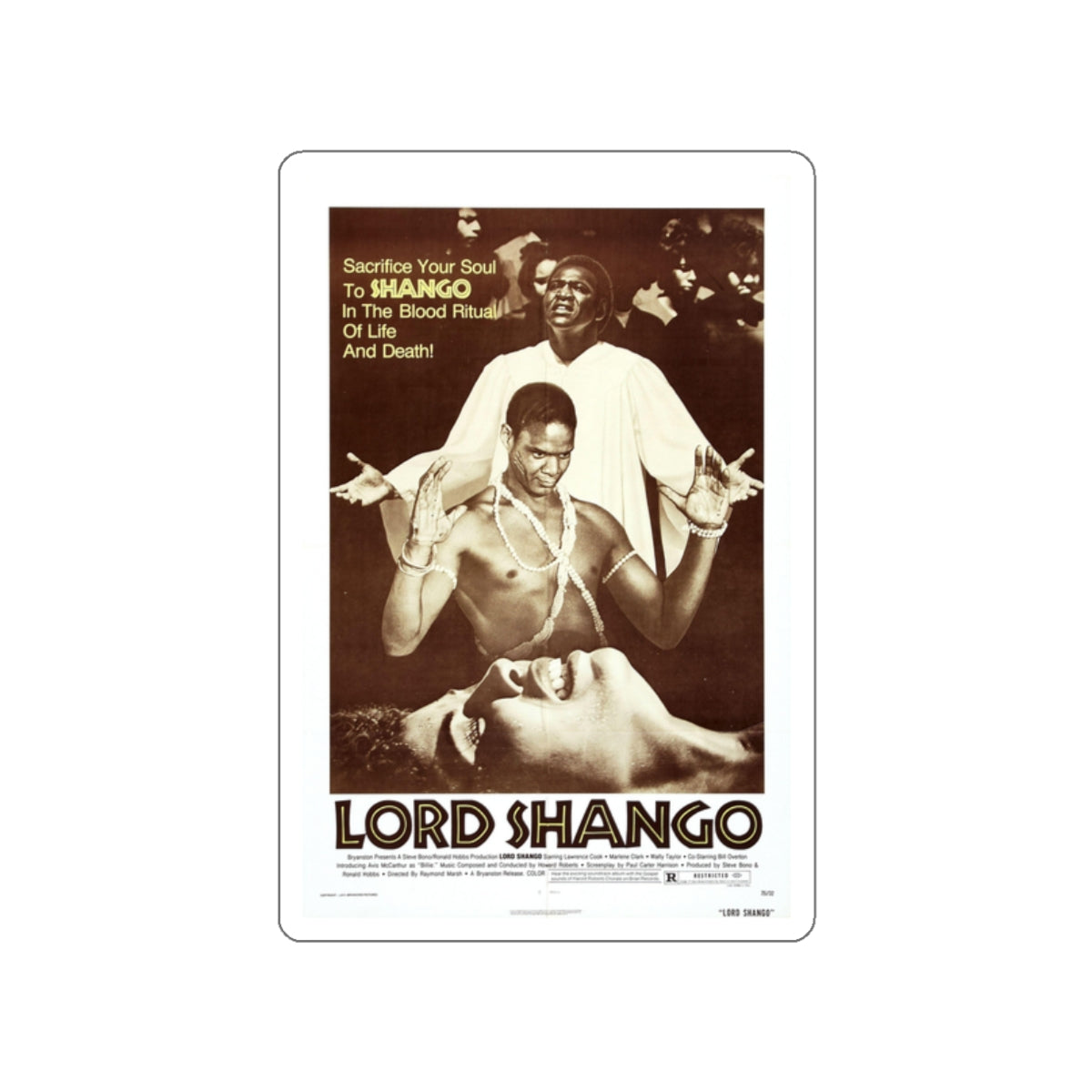 LORD SHANGO 1975 Movie Poster STICKER Vinyl Die-Cut Decal-2 Inch-The Sticker Space