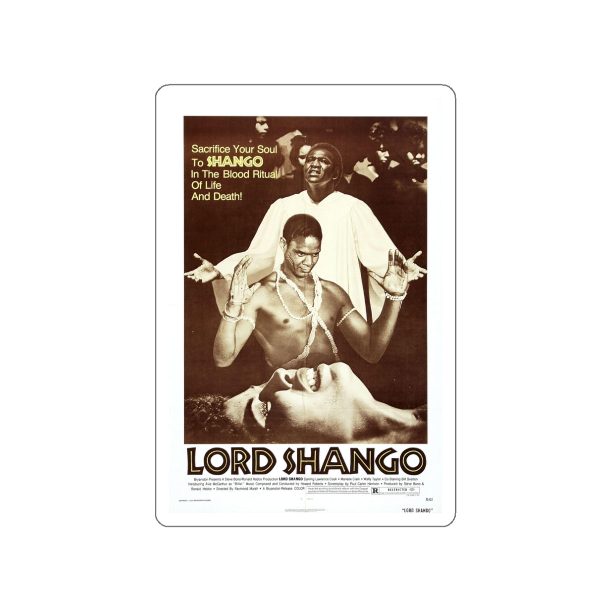 LORD SHANGO 1975 Movie Poster STICKER Vinyl Die-Cut Decal-3 Inch-The Sticker Space