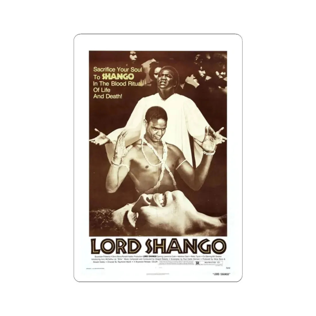 LORD SHANGO 1975 Movie Poster - STICKER Vinyl Kiss-Cut Decal 2 Inch White - The Sticker Space