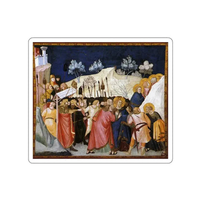 LORENZETTI, Pietro  - Assisi-vault-The Capture of Christ (Artwork) STICKER Vinyl Die-Cut Decal White Die-Cut 3 Inch - The Sticker Space