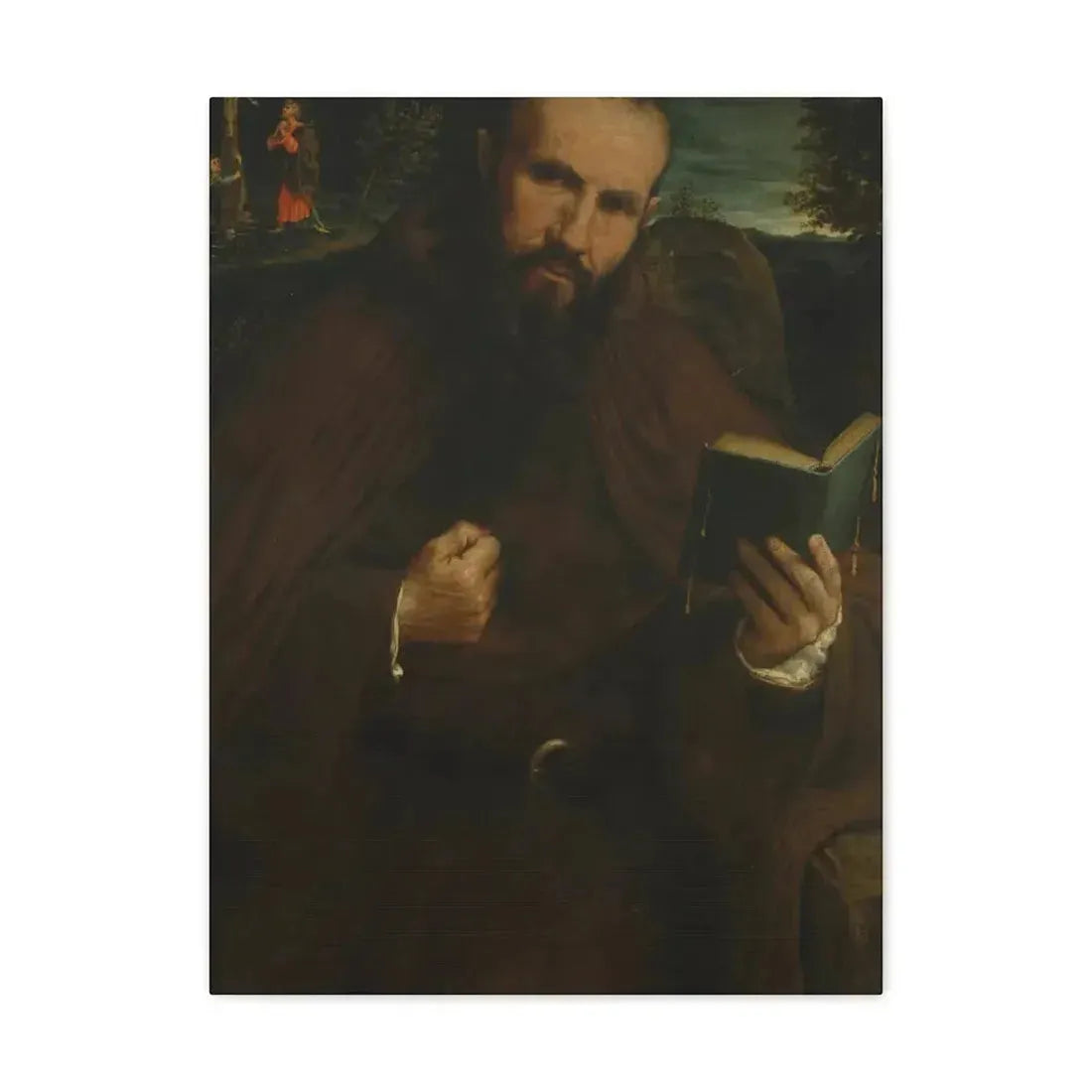 Lorenzo Lotto (c1480-1556) Brother Gregorio Belo of Vicenza 1547 - Canvas Wall Art 18″ x 24″ 1.25" - The Sticker Space