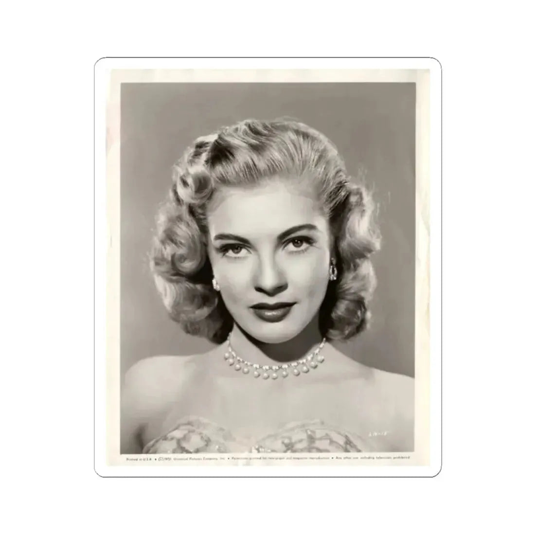 Lori Nelson #02 - 8.25x10 Head & Shoulder B&W Glamour Portrait Vintage Photo from 1-11-1952 1 (Vintage Female Icon) STICKER Vinyl Kiss-Cut Decal 2 Inch White - The Sticker Space