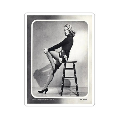 Lori Nelson #04 - Vintage B&W Full Body Leggy Cheesecake Pin-Up Photo (Vintage Female Icon) STICKER Vinyl Kiss-Cut Decal 6 Inch White - The Sticker Space