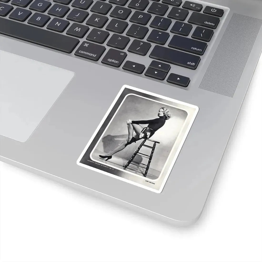 Lori Nelson #04 - Vintage B&W Full Body Leggy Cheesecake Pin-Up Photo (Vintage Female Icon) STICKER Vinyl Kiss-Cut Decal - The Sticker Space