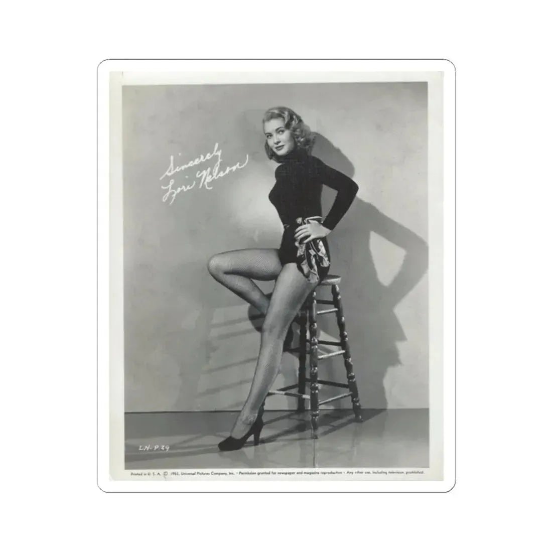 Lori Nelson #14 (Vintage Female Icon) STICKER Vinyl Kiss-Cut Decal 2 Inch White - The Sticker Space