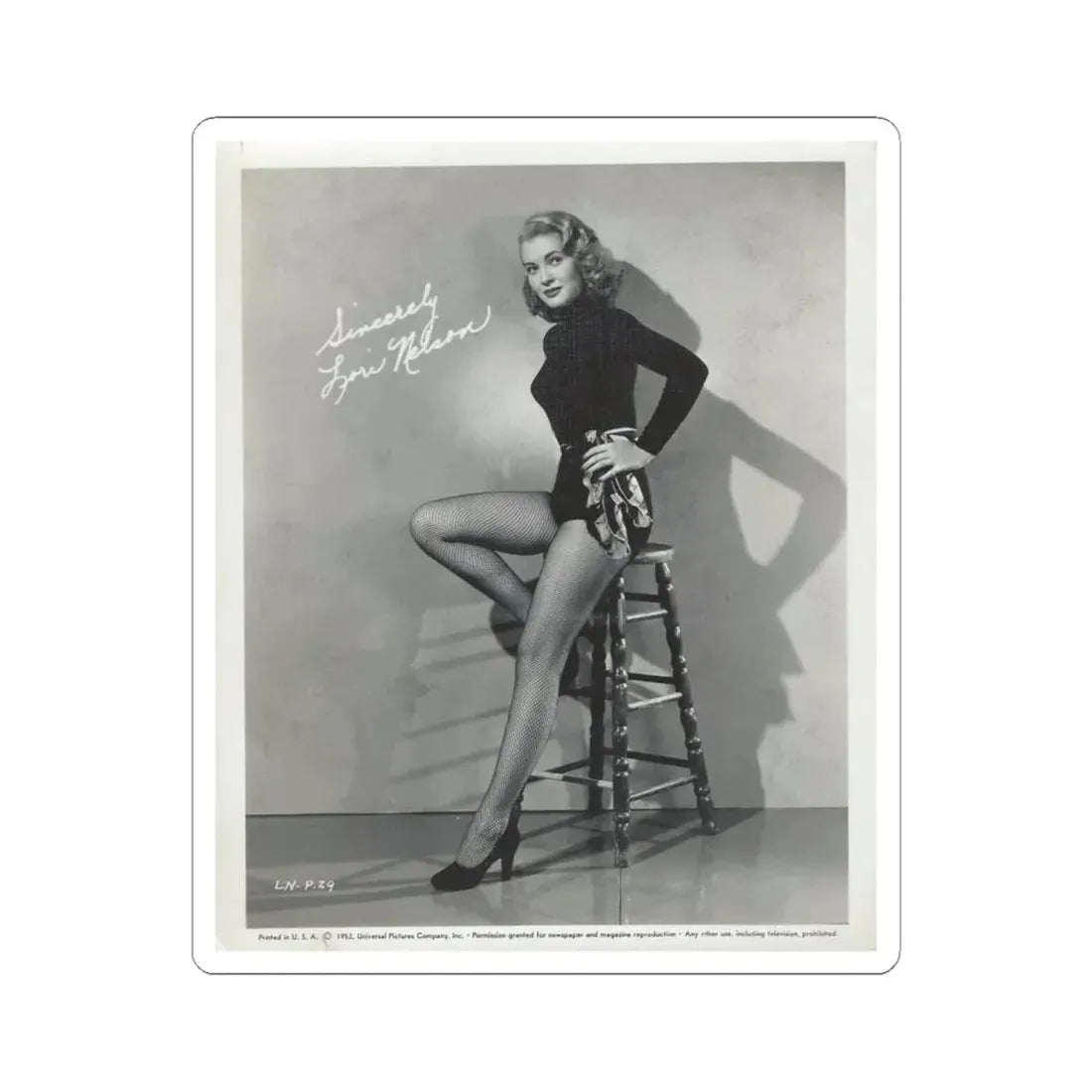 Lori Nelson #14 (Vintage Female Icon) STICKER Vinyl Kiss-Cut Decal 4 Inch White - The Sticker Space