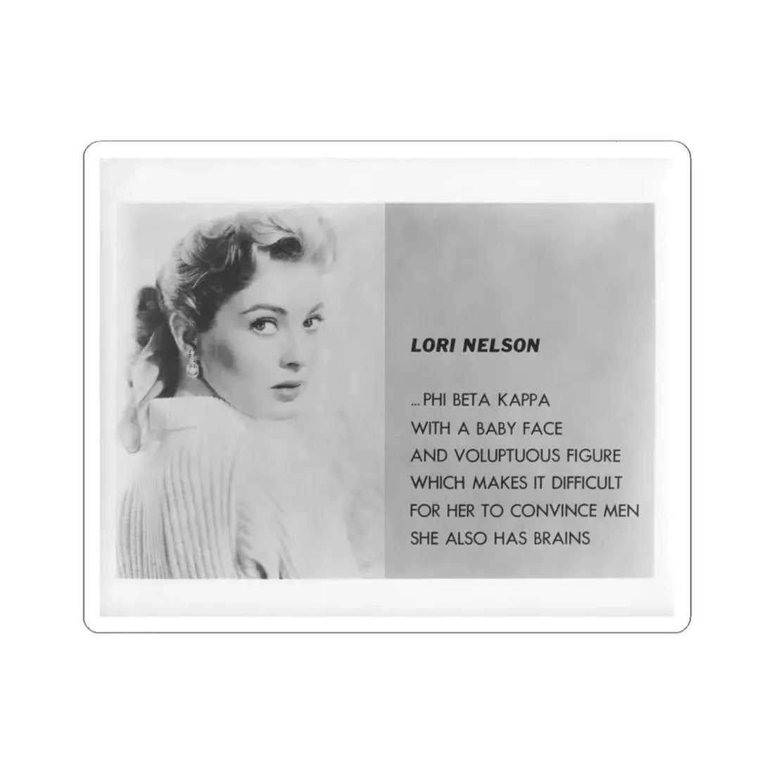 Lori Nelson #202 (Vintage Female Icon) STICKER Vinyl Kiss-Cut Decal 6 Inch White - The Sticker Space