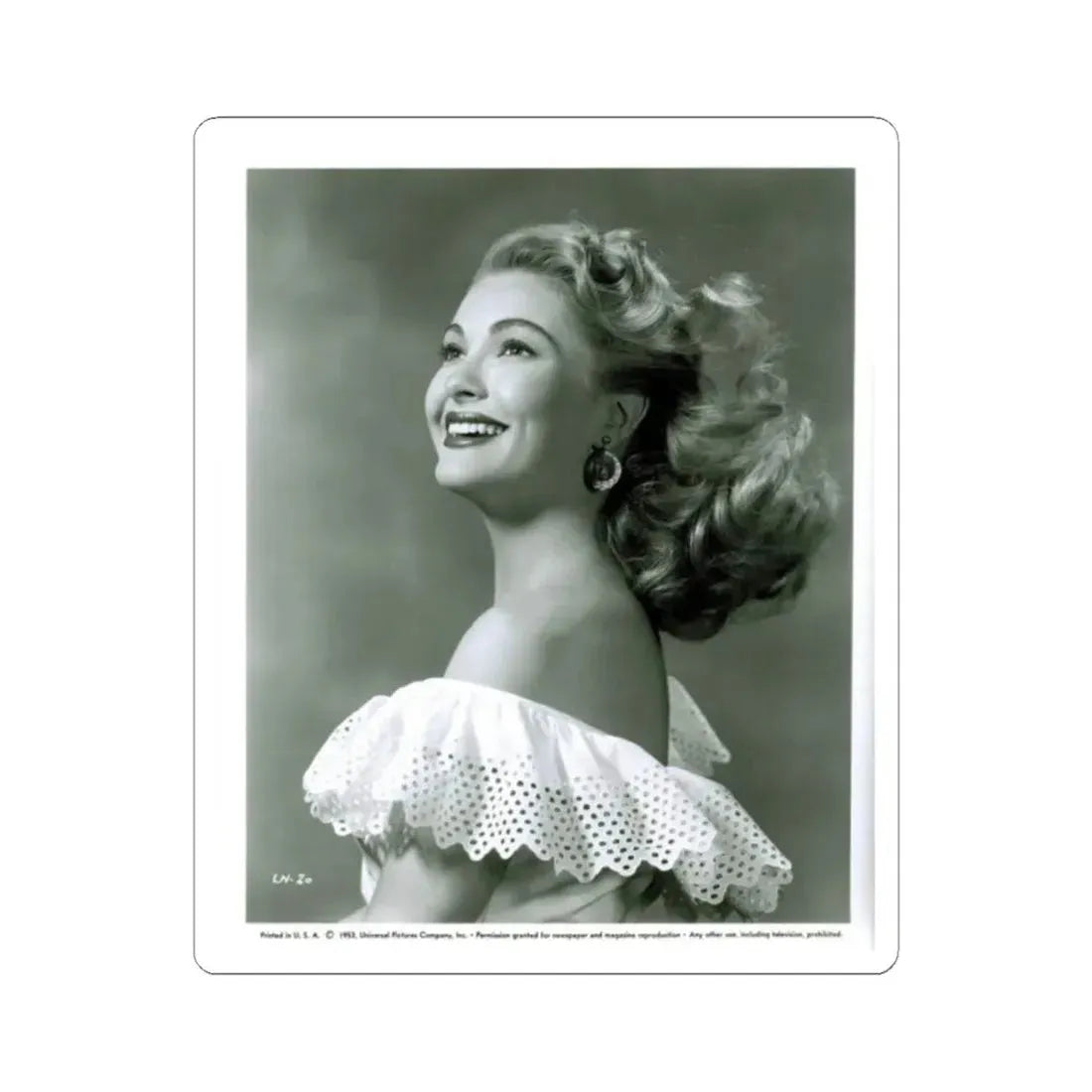 Lori Nelson #32 (Vintage Female Icon) STICKER Vinyl Kiss-Cut Decal 2 Inch White - The Sticker Space