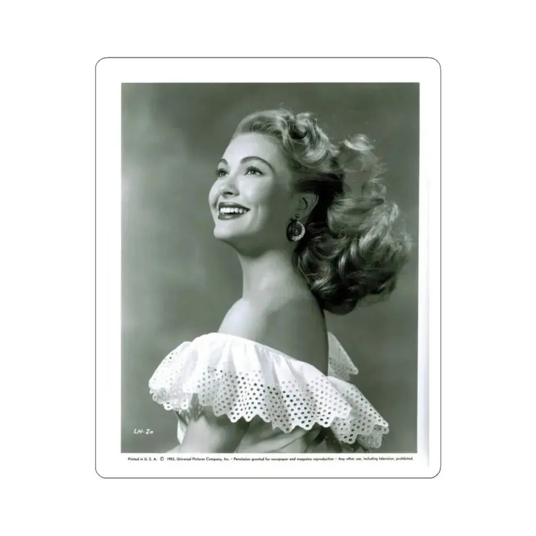 Lori Nelson #32 (Vintage Female Icon) STICKER Vinyl Kiss-Cut Decal 4 Inch White - The Sticker Space