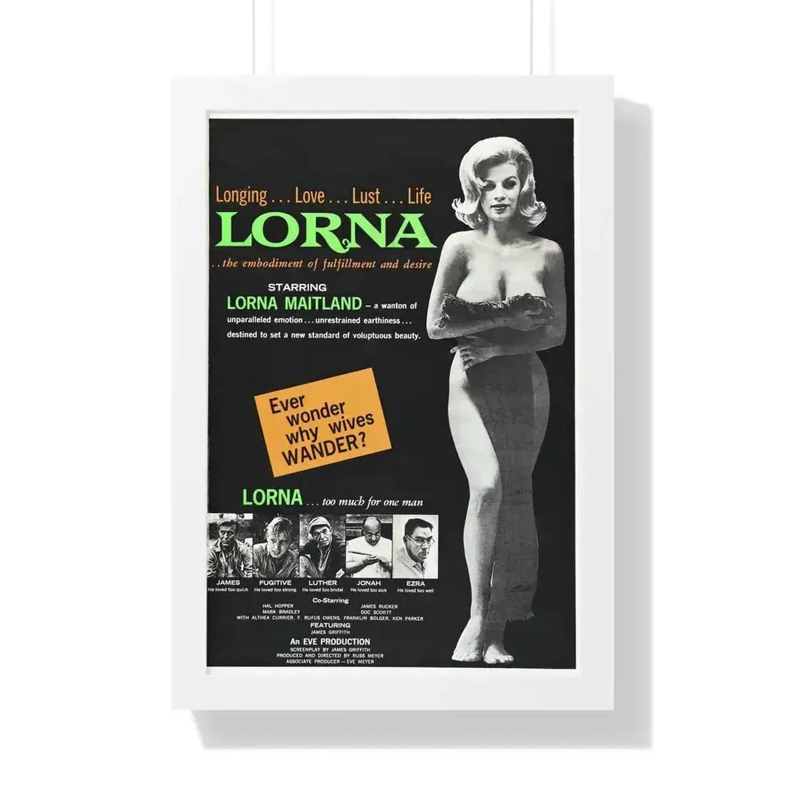 LORNA 1964 - Framed Movie Poster 16″ x 24″ White - The Sticker Space