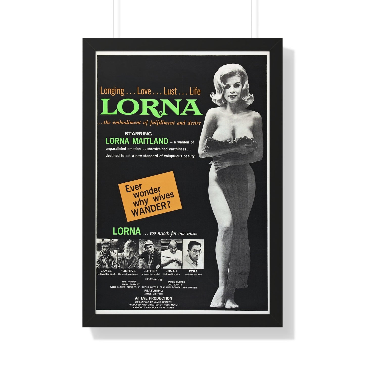 LORNA 1964 - Framed Movie Poster-20" x 30"-The Sticker Space