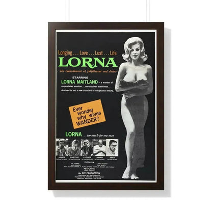 LORNA 1964 - Framed Movie Poster 20" x 30" Walnut - The Sticker Space