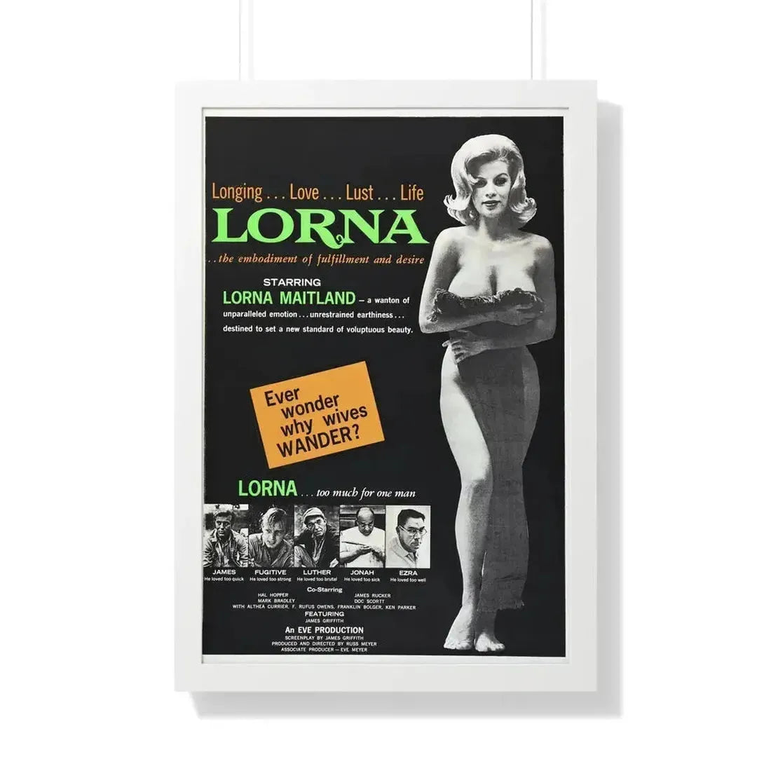 LORNA 1964 - Framed Movie Poster 20" x 30" White - The Sticker Space