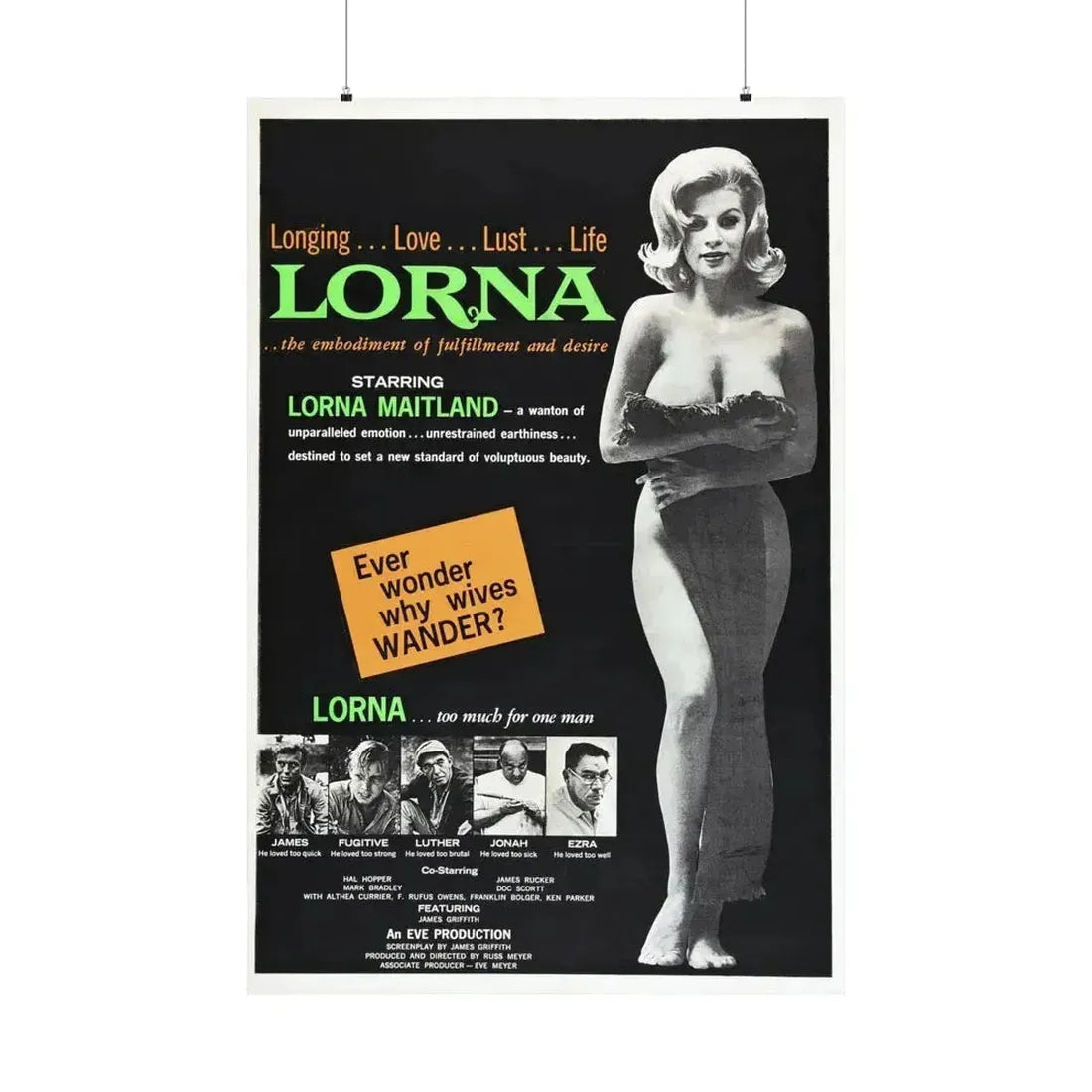 LORNA 1964 - Paper Movie Poster 36" x 54" Matte - The Sticker Space