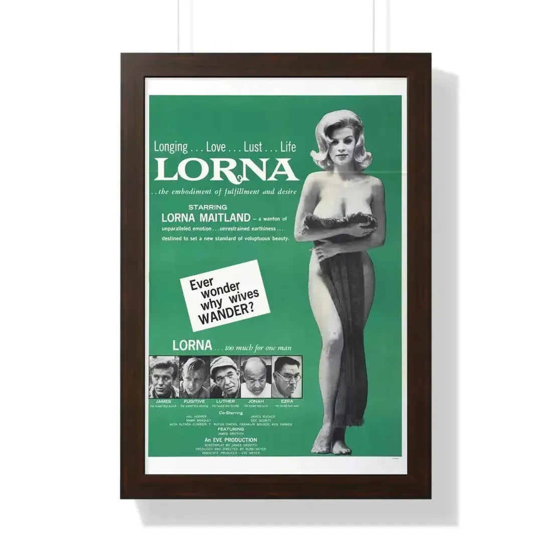 LORNA (2) 1964 - Framed Movie Poster 16″ x 24″ Walnut - The Sticker Space
