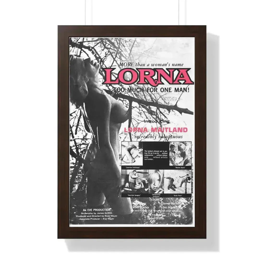 LORNA (3) 1964 - Framed Movie Poster 16″ x 24″ Walnut - The Sticker Space
