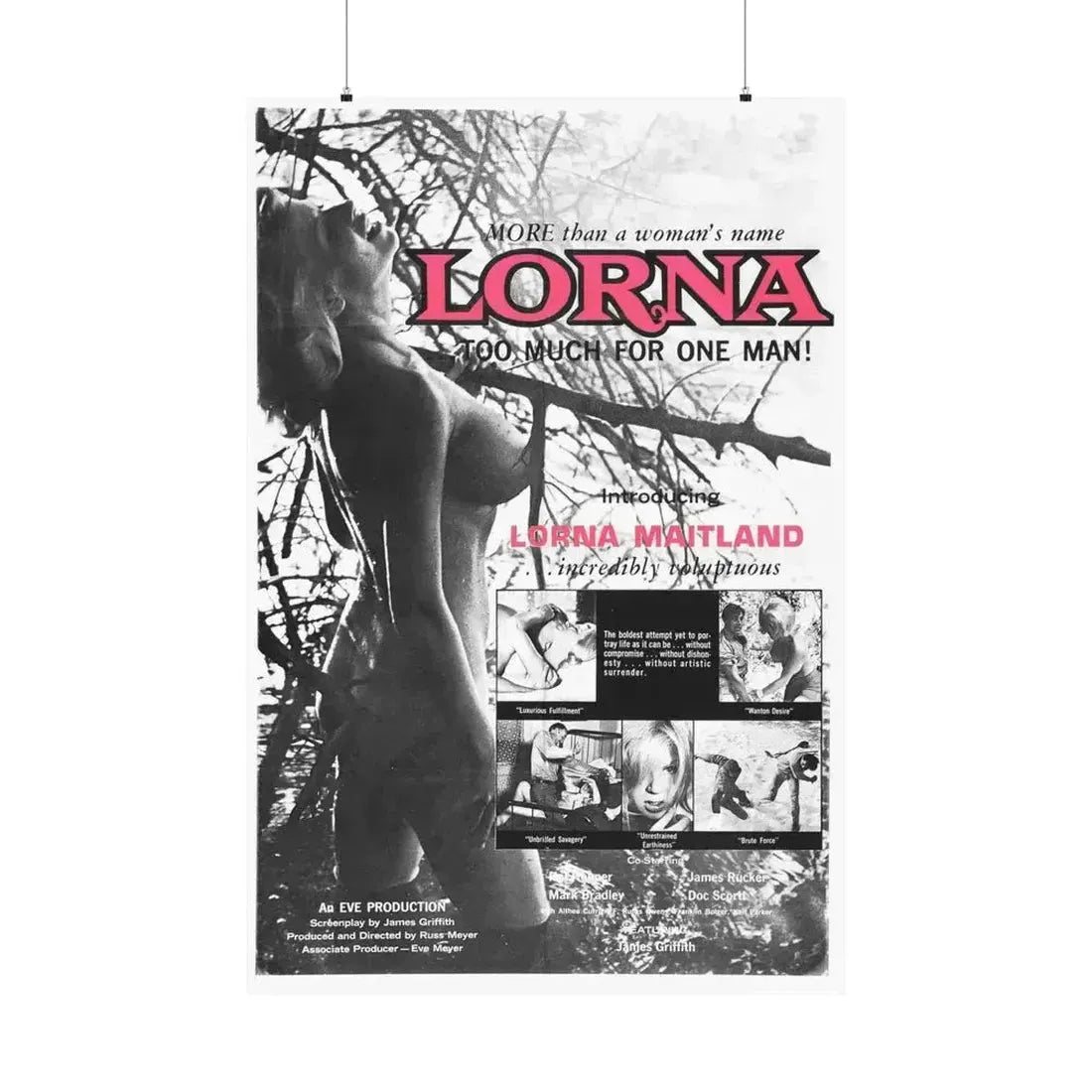 LORNA (3) 1964 - Paper Movie Poster 36" x 54" Matte - The Sticker Space