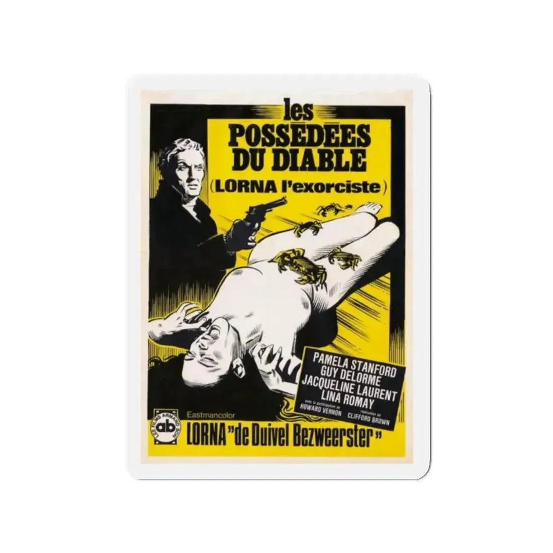 LORNA THE EXORCIST (BELGIAN) 1974 Movie Poster - Refrigerator Magnet 2 Inch Die-Cut - The Sticker Space