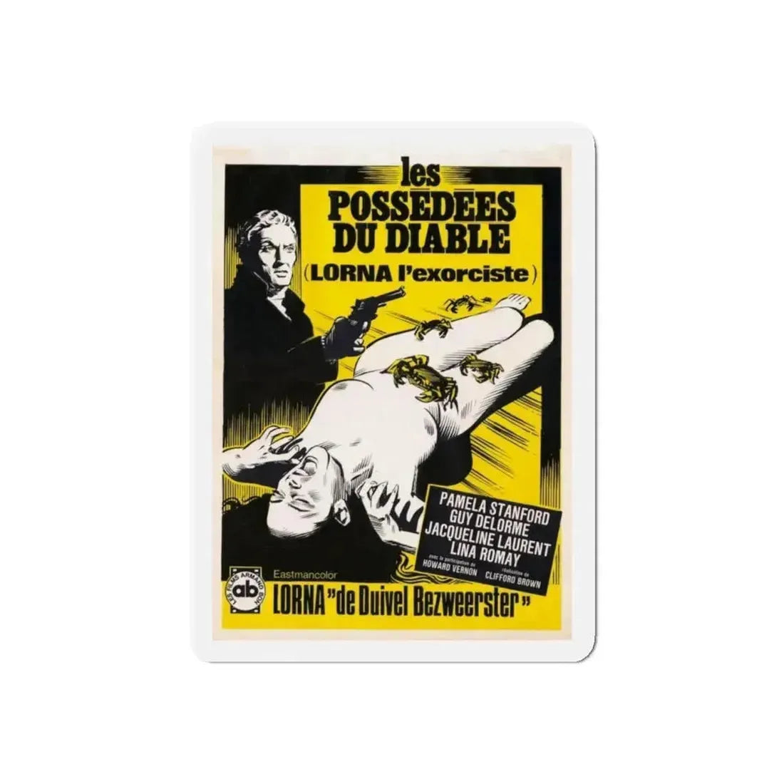 LORNA THE EXORCIST (BELGIAN) 1974 Movie Poster - Refrigerator Magnet 4 Inch Die-Cut - The Sticker Space