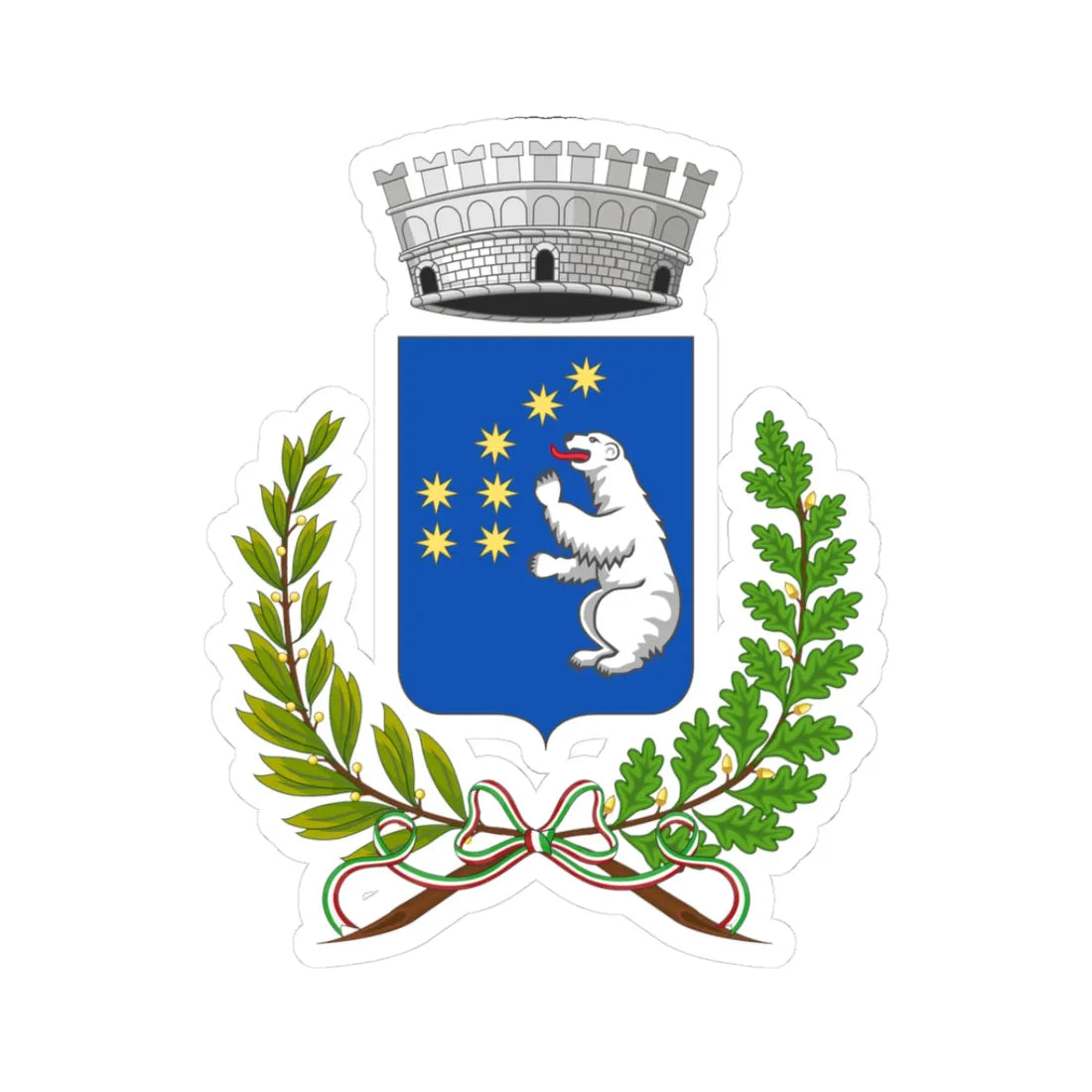 Lorsica-Stemma (Italy) (Coat of Arms) STICKER Vinyl Kiss-Cut Decal 3 Inch White - The Sticker Space