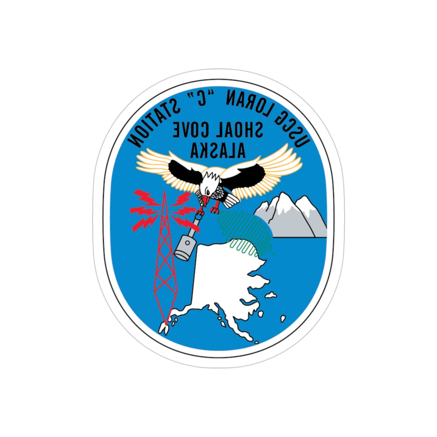 LORSTA Shoal Cove (U.S. Coast Guard) REVERSE PRINT Transparent STICKER-3" × 3"-The Sticker Space