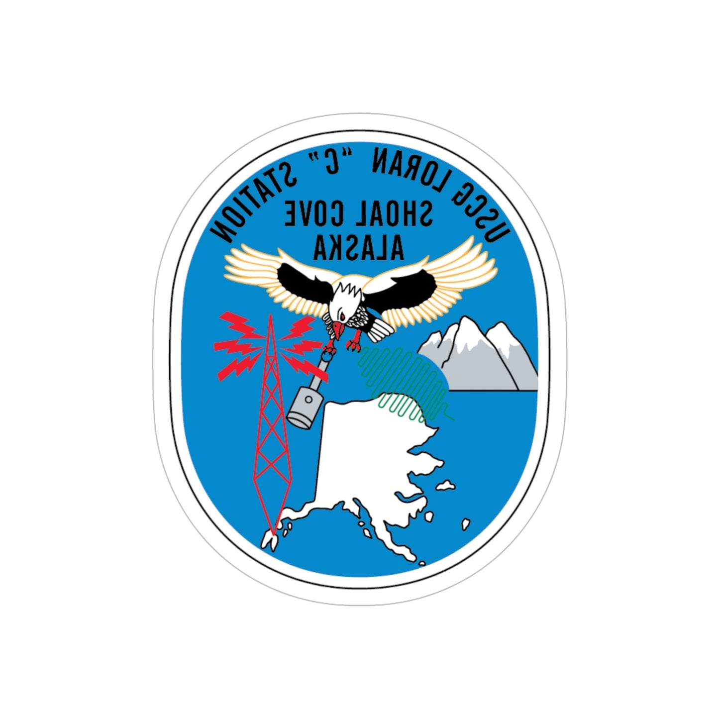 LORSTA Shoal Cove (U.S. Coast Guard) REVERSE PRINT Transparent STICKER-6" × 6"-The Sticker Space