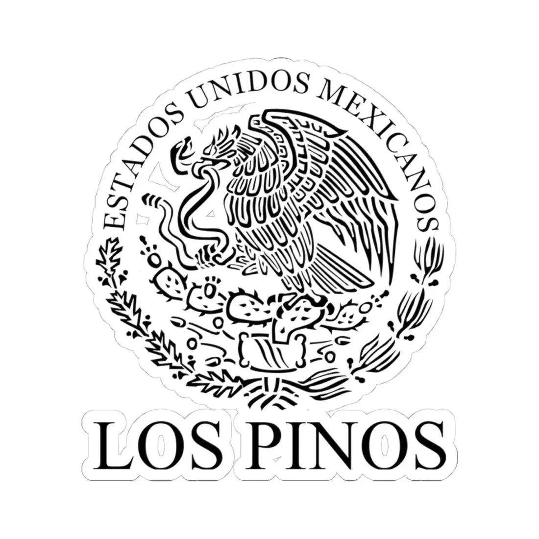 Los Pinos Mexican Seal (Mexico) STICKER Vinyl Kiss-Cut Decal 4 Inch White - The Sticker Space