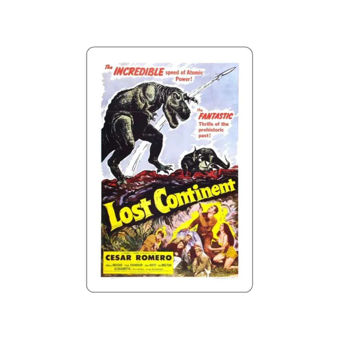 LOST CONTINENT 1951 Movie Poster STICKER Vinyl Die-Cut Decal 2 Inch - The Sticker Space