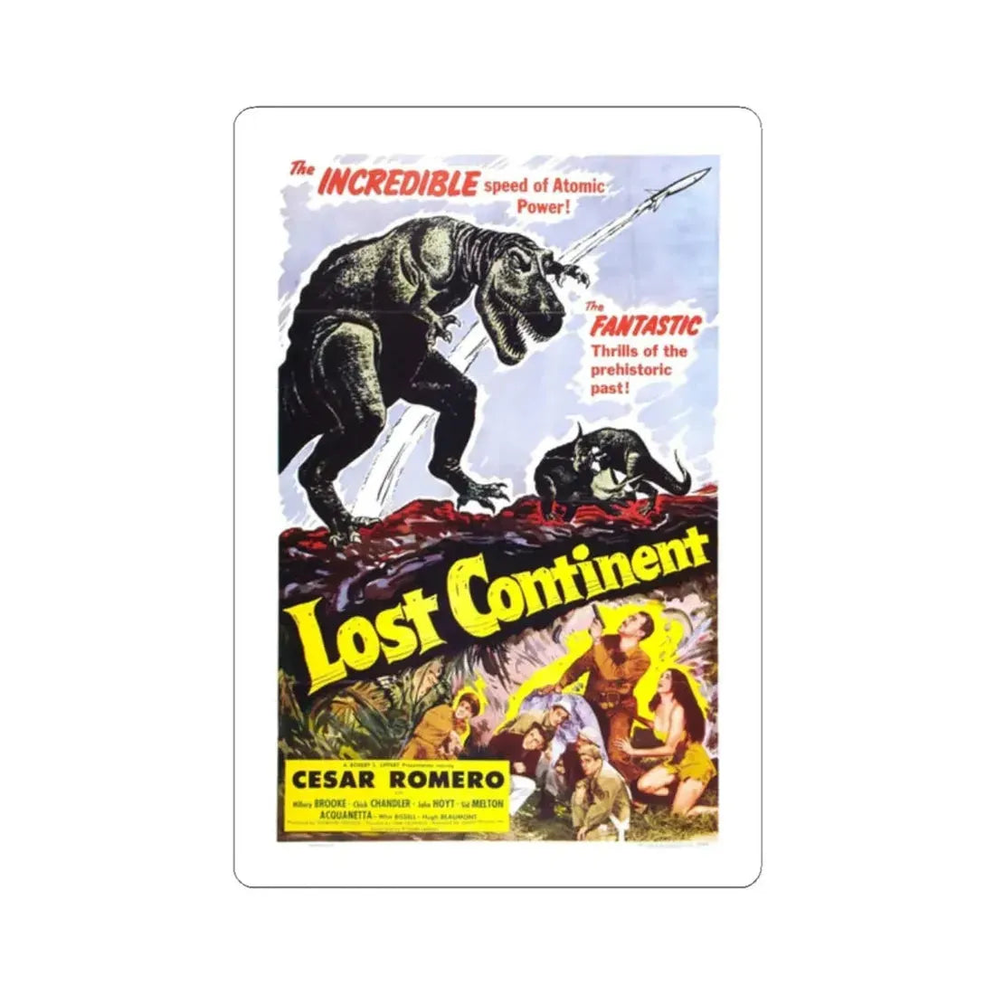 LOST CONTINENT 1951 Movie Poster - STICKER Vinyl Kiss-Cut Decal 2 Inch White - The Sticker Space