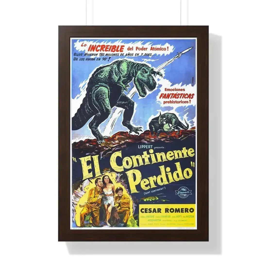 LOST CONTINENT (SPANISH) 1951 - Framed Movie Poster 16″ x 24″ Walnut - The Sticker Space