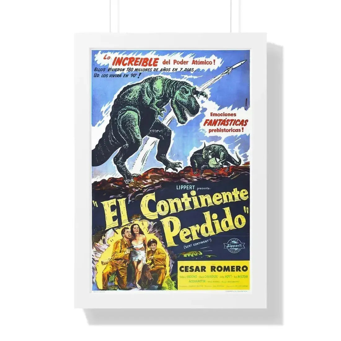 LOST CONTINENT (SPANISH) 1951 - Framed Movie Poster 16″ x 24″ White - The Sticker Space