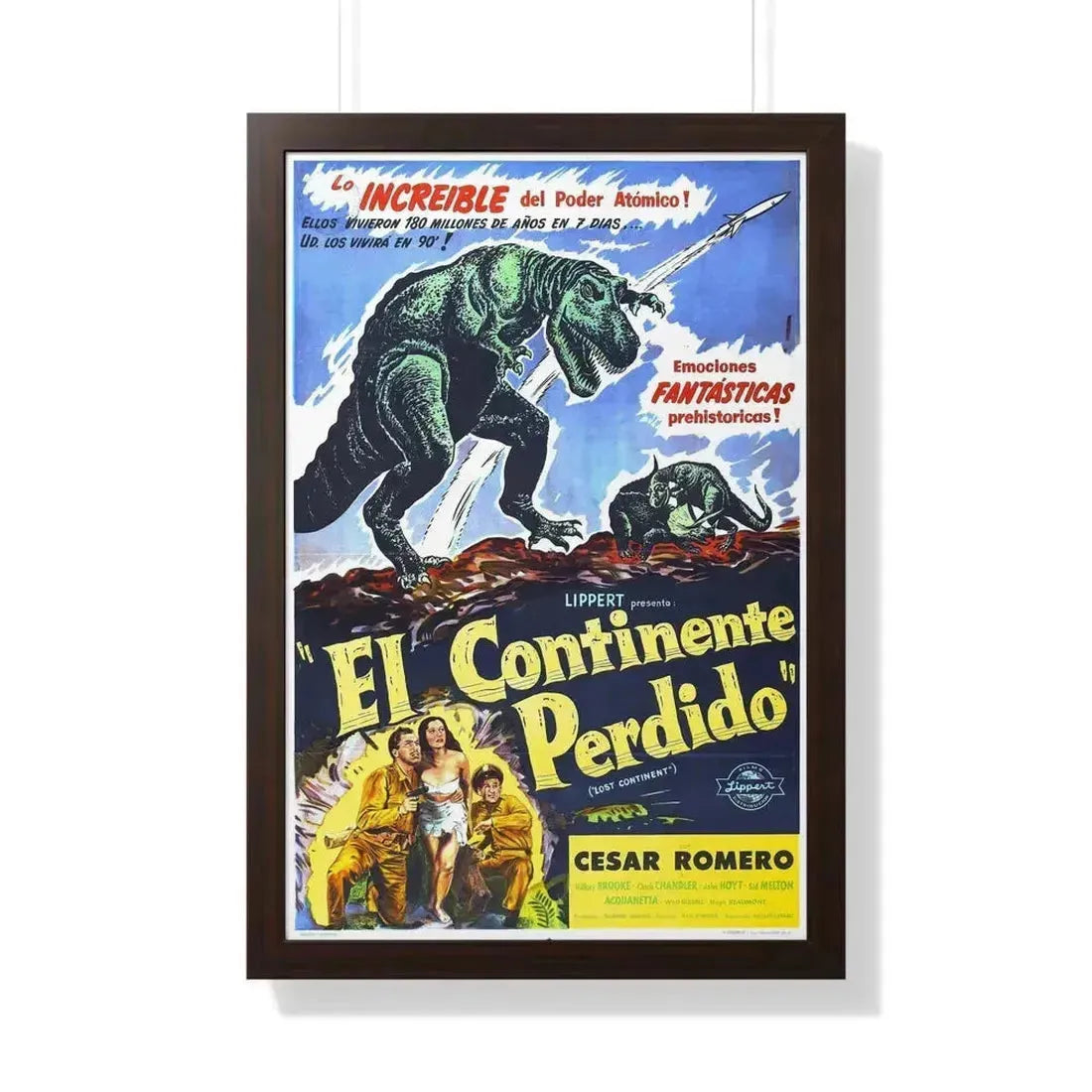 LOST CONTINENT (SPANISH) 1951 - Framed Movie Poster 20" x 30" Walnut - The Sticker Space