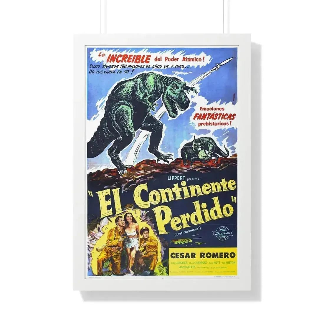 LOST CONTINENT (SPANISH) 1951 - Framed Movie Poster 20" x 30" White - The Sticker Space
