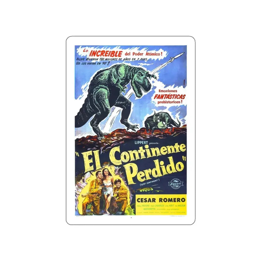 LOST CONTINENT (SPANISH) 1951 Movie Poster STICKER Vinyl Die-Cut Decal 5 Inch - The Sticker Space