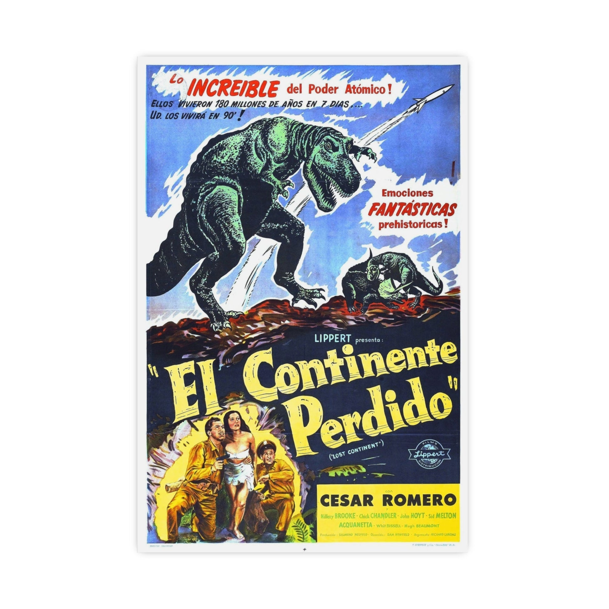 LOST CONTINENT (SPANISH) 1951 - Paper Movie Poster-20″ x 30″ (Vertical)-The Sticker Space