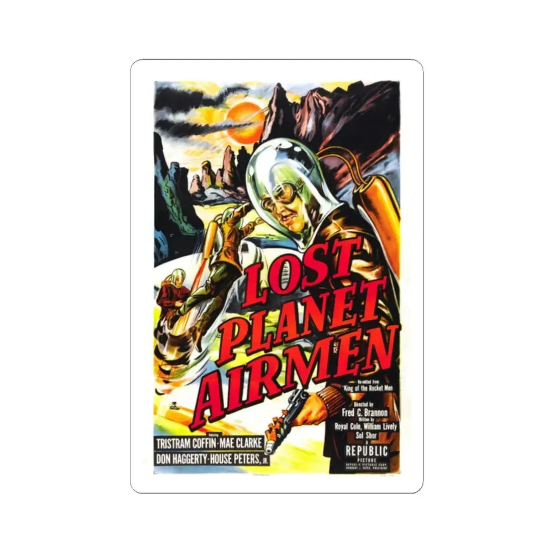 LOST PLANET AIRMEN 1951 Movie Poster - STICKER Vinyl Kiss-Cut Decal 2 Inch White - The Sticker Space
