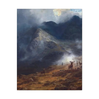 Louis Bosworth Hurt (1856-1929) After The Shower - A Highland Brae - Canvas Wall Art 24″ x 30″ 1.25" - The Sticker Space