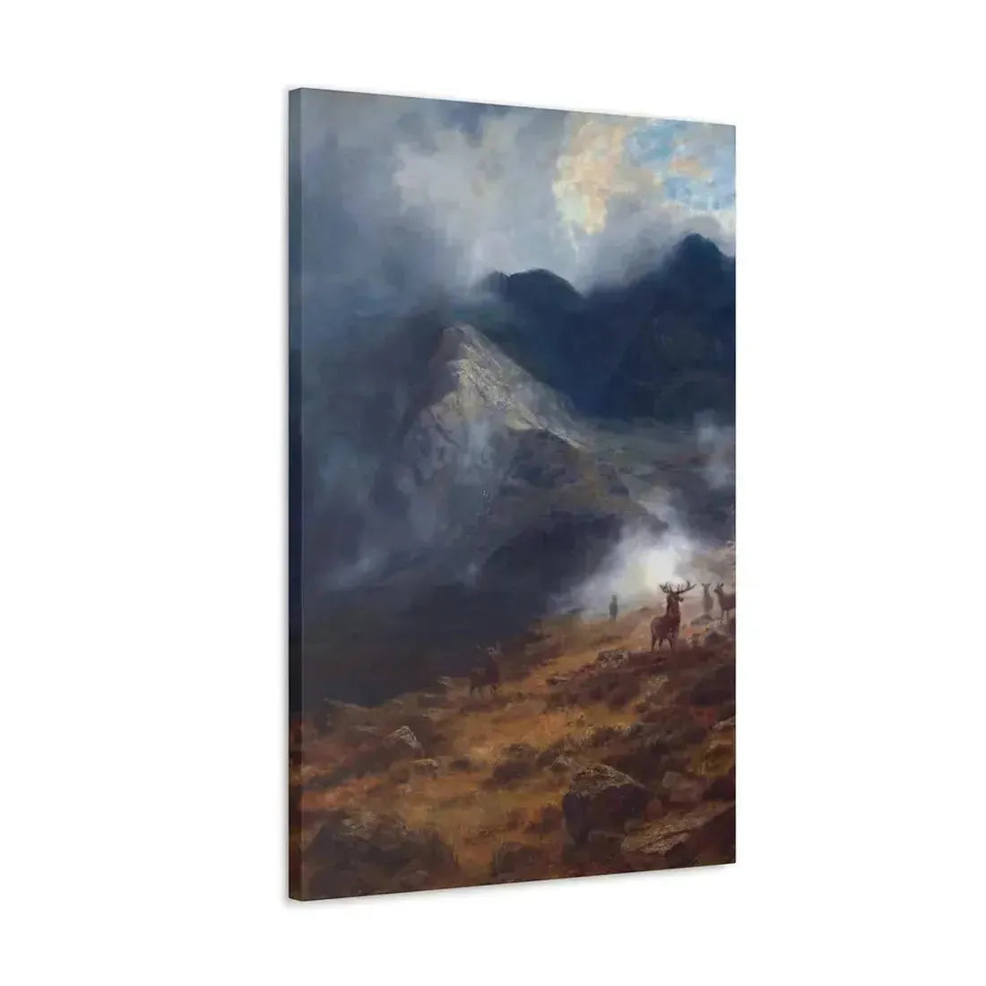 Louis Bosworth Hurt (1856-1929) After The Shower - A Highland Brae - Canvas Wall Art - The Sticker Space