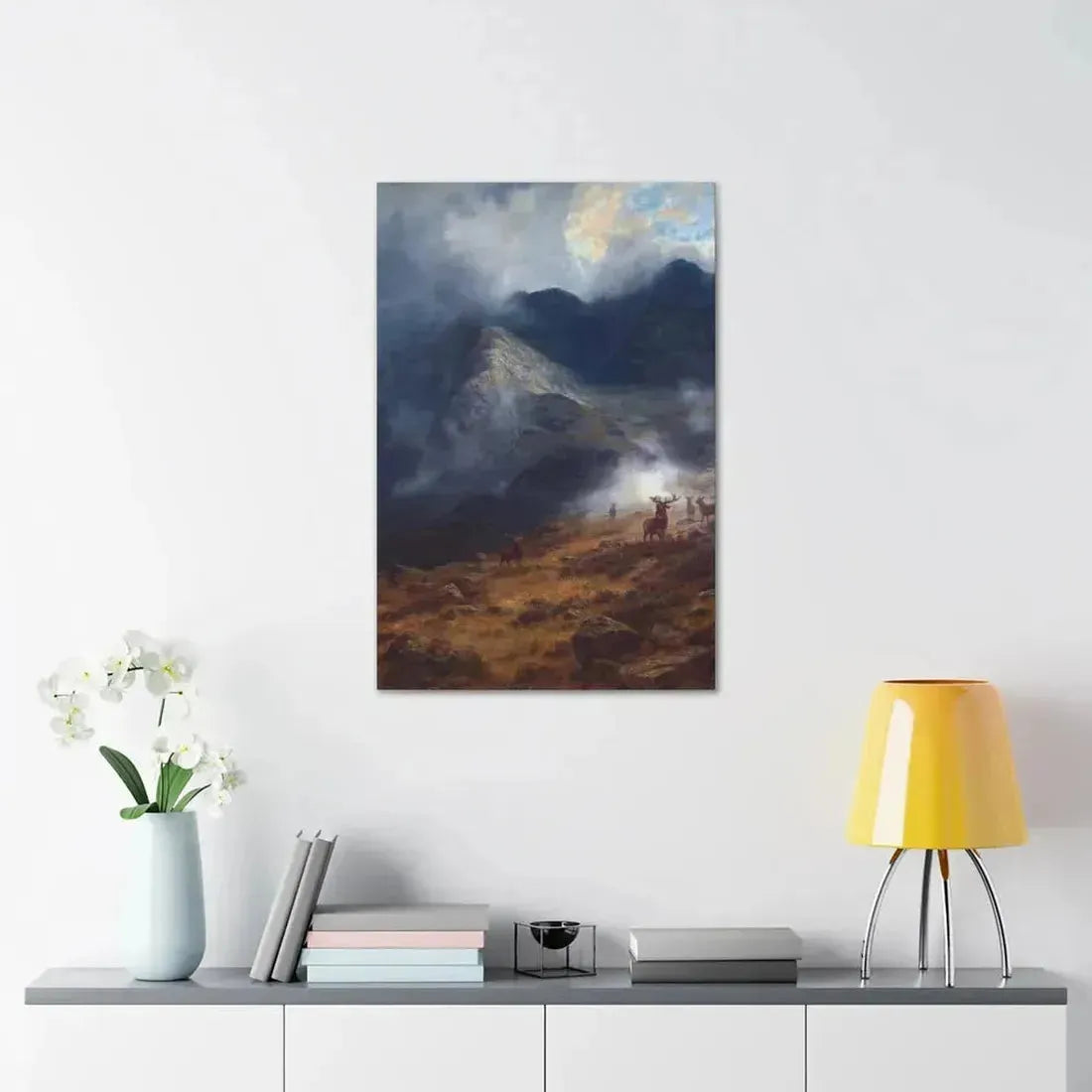 Louis Bosworth Hurt (1856-1929) After The Shower - A Highland Brae - Canvas Wall Art - The Sticker Space