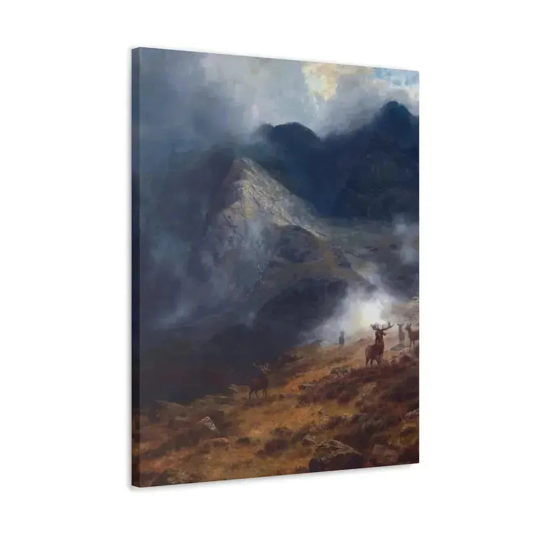 Louis Bosworth Hurt (1856-1929) After The Shower - A Highland Brae - Canvas Wall Art - The Sticker Space