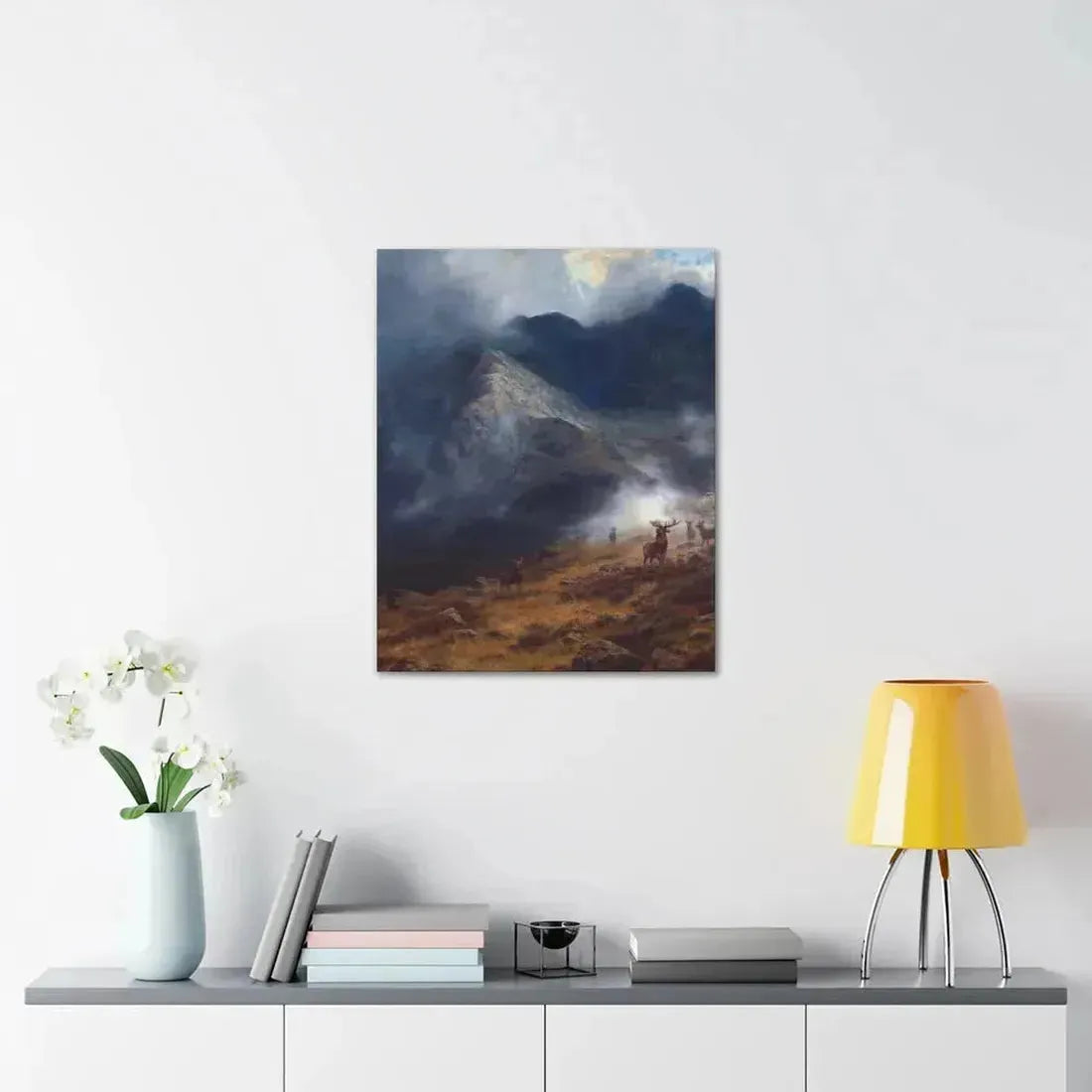 Louis Bosworth Hurt (1856-1929) After The Shower - A Highland Brae - Canvas Wall Art - The Sticker Space