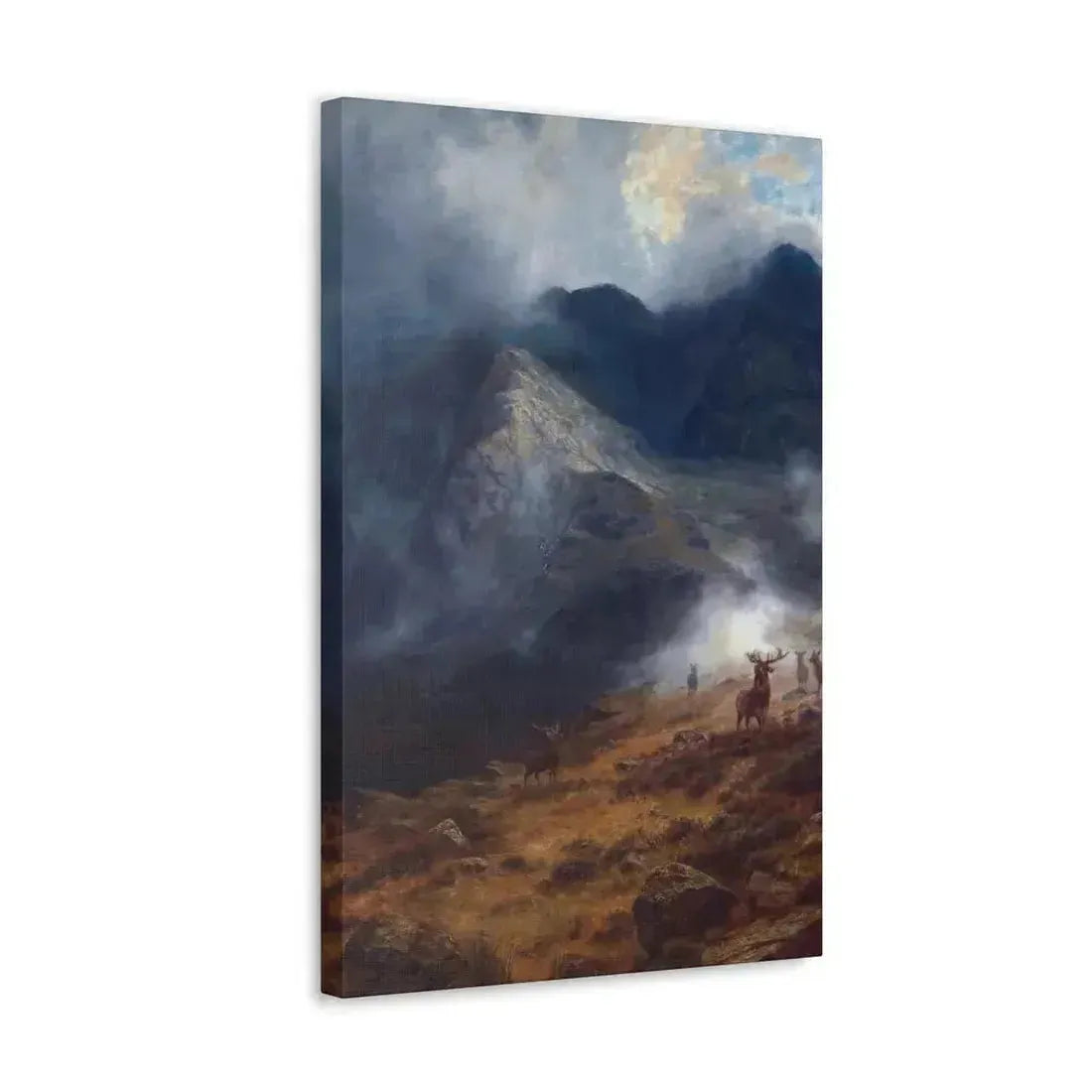 Louis Bosworth Hurt (1856-1929) After The Shower - A Highland Brae - Canvas Wall Art - The Sticker Space