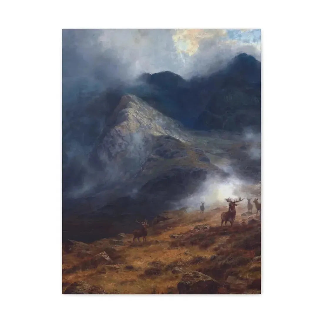 Louis Bosworth Hurt (1856-1929) After The Shower - A Highland Brae - Canvas Wall Art - The Sticker Space