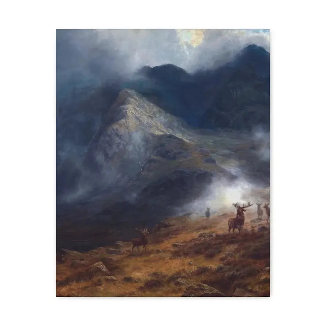 Louis Bosworth Hurt (1856-1929) After The Shower - A Highland Brae - Canvas Wall Art - The Sticker Space