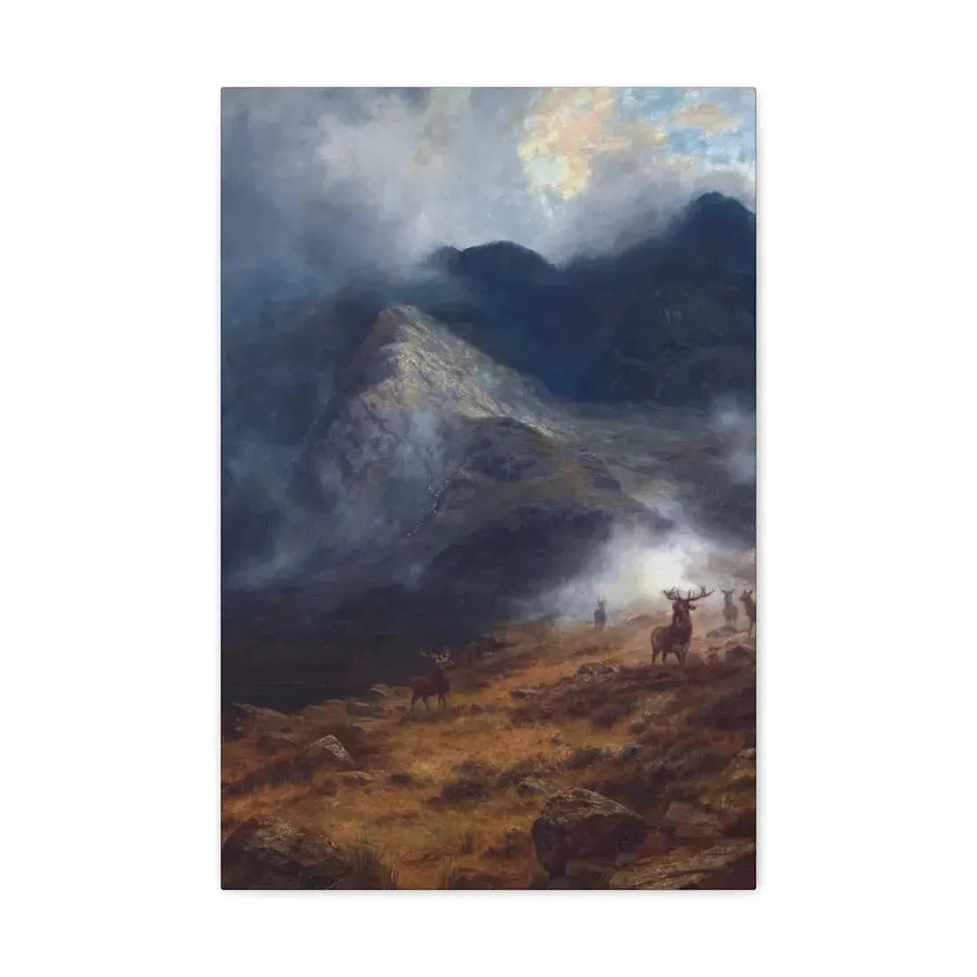 Louis Bosworth Hurt (1856-1929) After The Shower - A Highland Brae - Canvas Wall Art - The Sticker Space