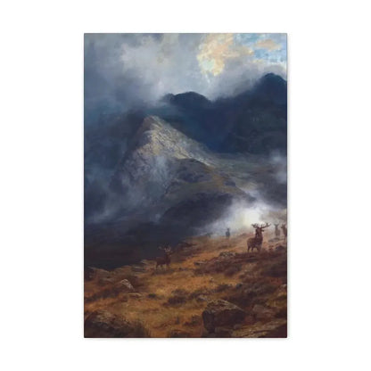 Louis Bosworth Hurt (1856-1929) After The Shower - A Highland Brae - Canvas Wall Art - The Sticker Space