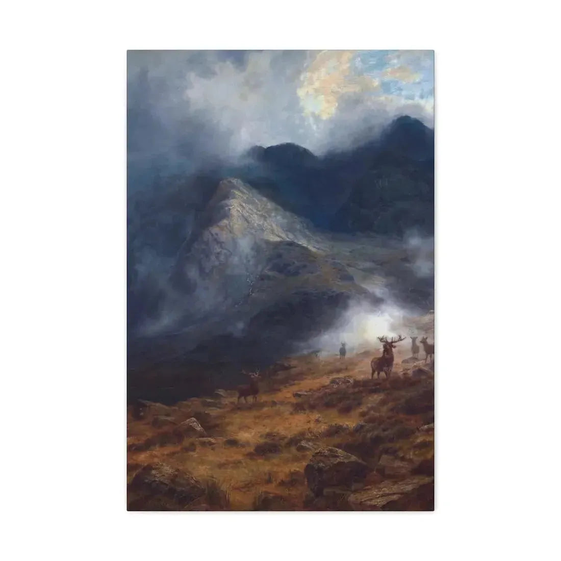 Louis Bosworth Hurt (1856-1929) After The Shower - A Highland Brae - Canvas Wall Art - The Sticker Space