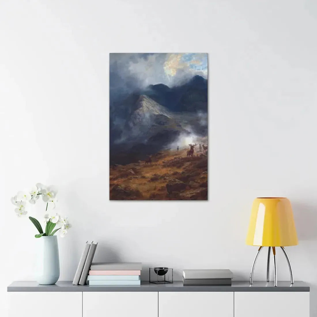 Louis Bosworth Hurt (1856-1929) After The Shower - A Highland Brae - Canvas Wall Art - The Sticker Space