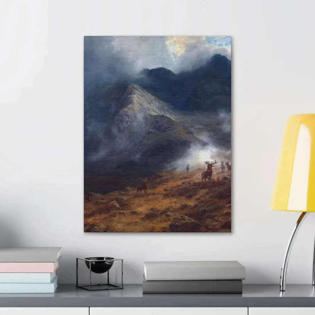 Louis Bosworth Hurt (1856-1929) After The Shower - A Highland Brae - Canvas Wall Art - The Sticker Space