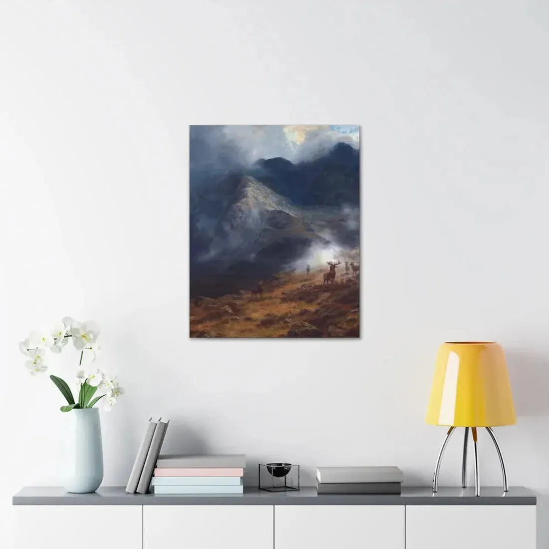 Louis Bosworth Hurt (1856-1929) After The Shower - A Highland Brae - Canvas Wall Art - The Sticker Space